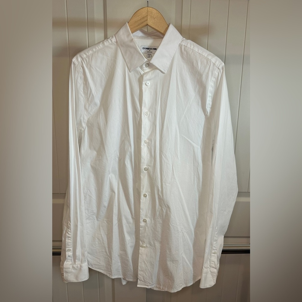 Express 1MX extra slim dress shirt. Size large, 16 to 16.5. Excellent condition.